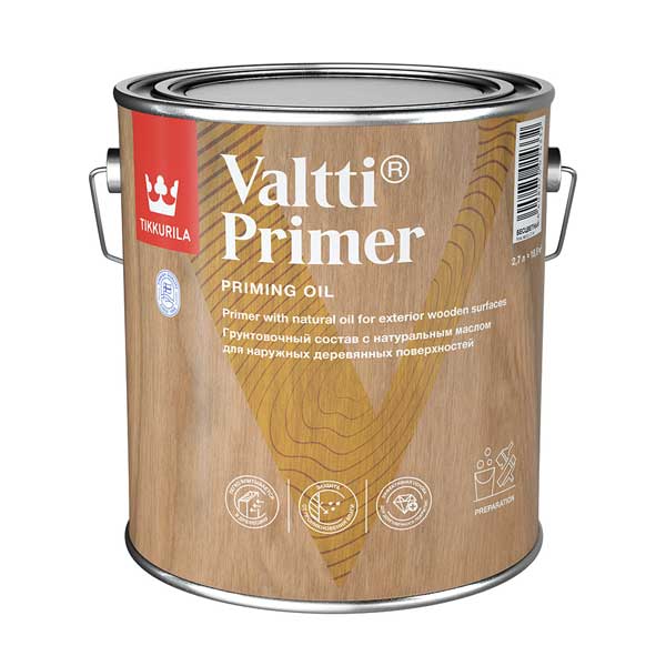Антисептик Tikkurila Valtti Primer (Pohjuste) грунтовочный для дерева бесцветный 2.7 л