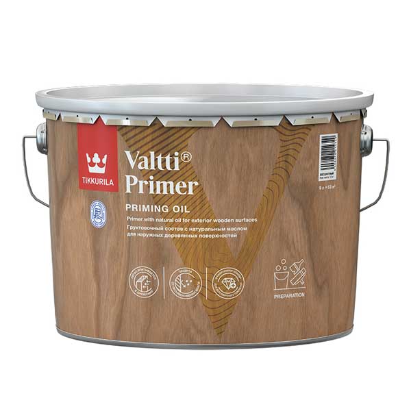 Антисептик Tikkurila Valtti Primer (Pohjuste) грунтовочный для дерева бесцветный 9 л