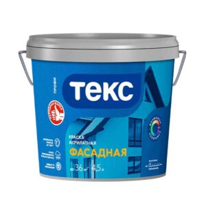 Краска в/д фасадная Текс Профи белая основа А 4.5 л