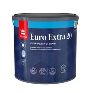 Краска в/д Tikkurila Euro Extra 20 моющаяся белая основа А 2,7 л