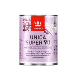 Лак алкидно-уретановый яхтный Tikkurila Unica Super 90 основа EP бесцветный 0.9 л высокоглянцевый