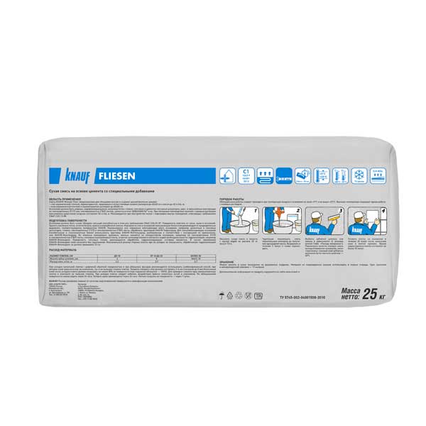 Клей для плитки КНАУФ-Флизен Плюс 25 кг — изображение 2