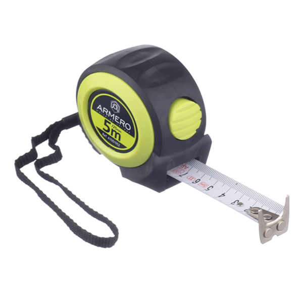 Рулетка Armero 5 м х 25 мм автостоп с двумя фиксаторами