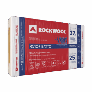 Шумоизоляция Rockwool Флор Баттс 1000x600x25 мм 8 шт 0.12 м3