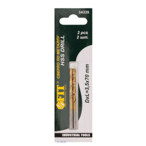 Сверло HSS по металлу 3.5х70 мм титановое покрытие 2 шт