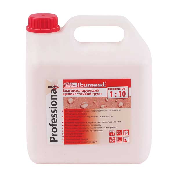 Влагоизолирующий грунт-концентрат 1:10 Bitumast Professional 3 л